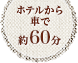 ホテルから車で約60分